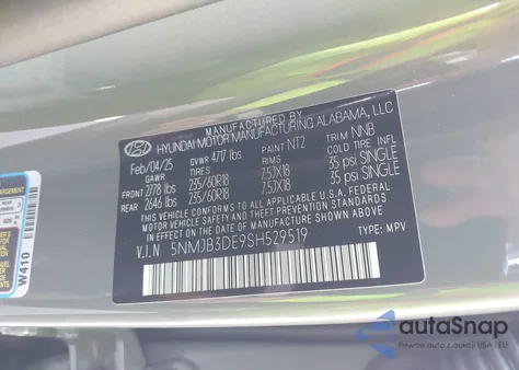 2025 Hyundai Tucson Sel from USA, damaged, VIN 5NMJB3DE9SH529519